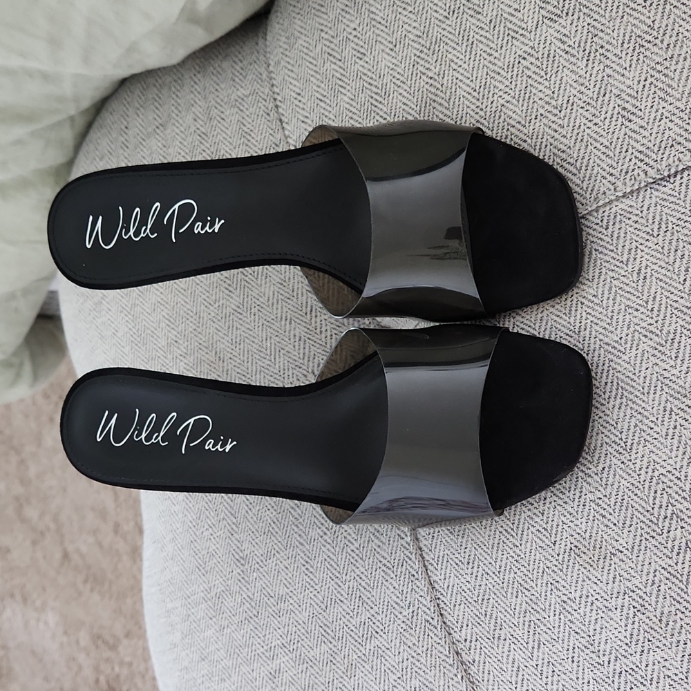 Black clear heels